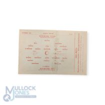 1949/50 Lancashire Snr. Cup Manchester Utd v Manchester City 12 October 1949 single sheet match