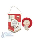 2x 1960s Manchester United Brian Kidd Pennant and European cup winner's rosette