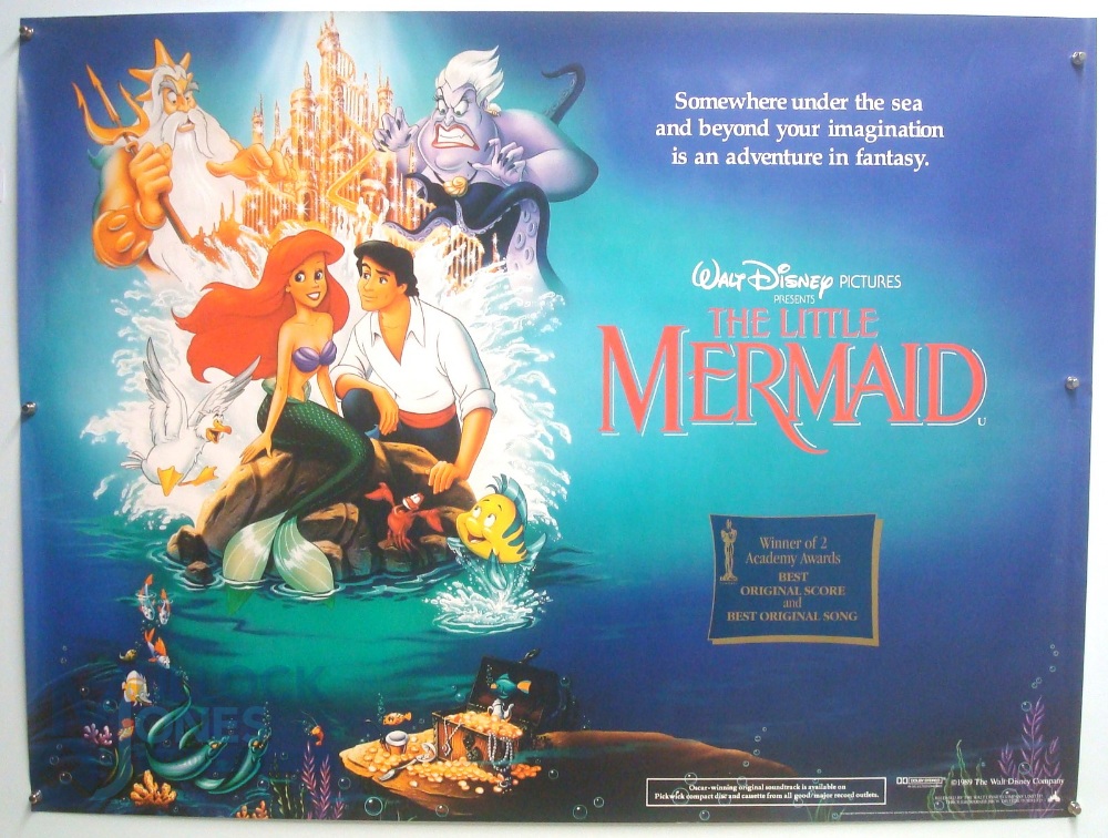 4 Original Movie/Film Posters - The Little Mermaid, The Land Before Time, 3 Ninjas, Black Beauty -