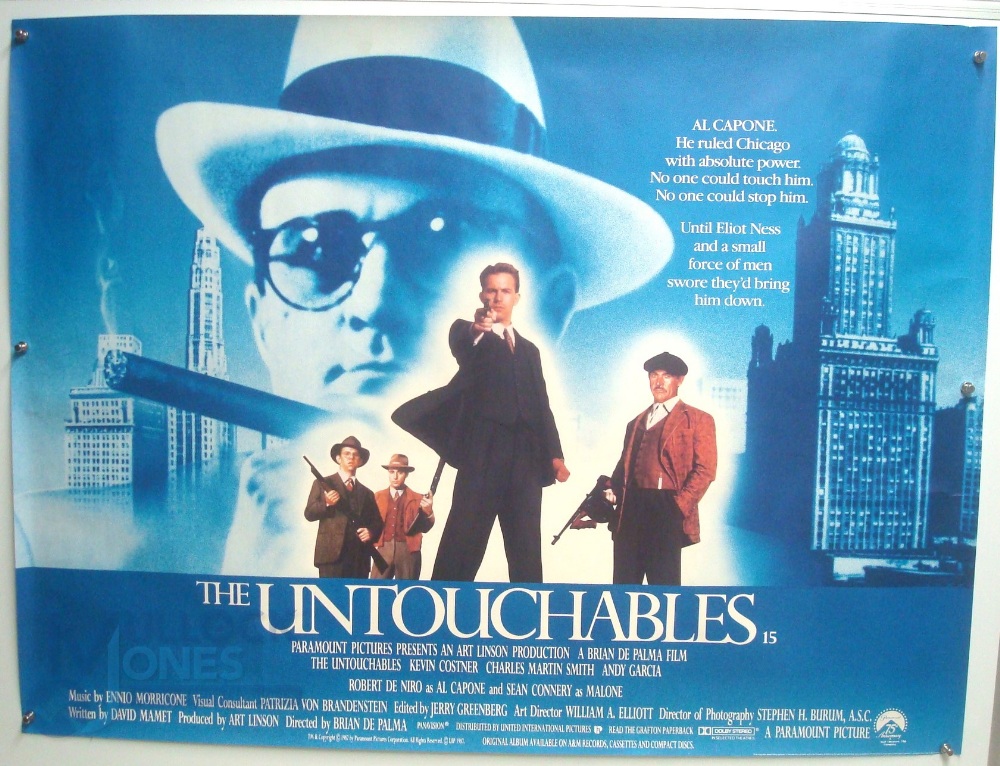 Original Movie/Film Poster - 1987 The Untouchables - 40x30" approx. kept rolled, creases apparent, 3
