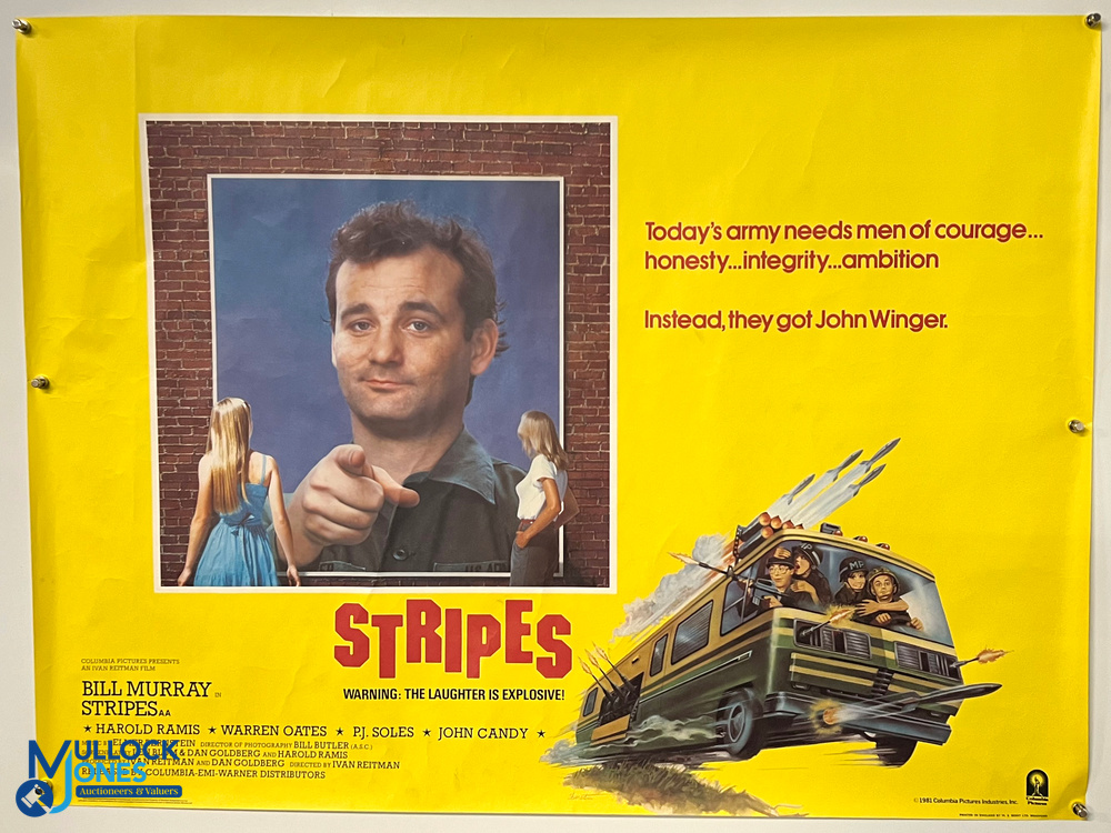 Original Movie/Film Poster - 1981 Stripes 40x30” approx. light creasing, kept rolled Ex Cinema