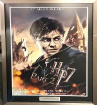 Harry Potter 7 part II Autographed poster print - signed in ink by the cast to include Daniel