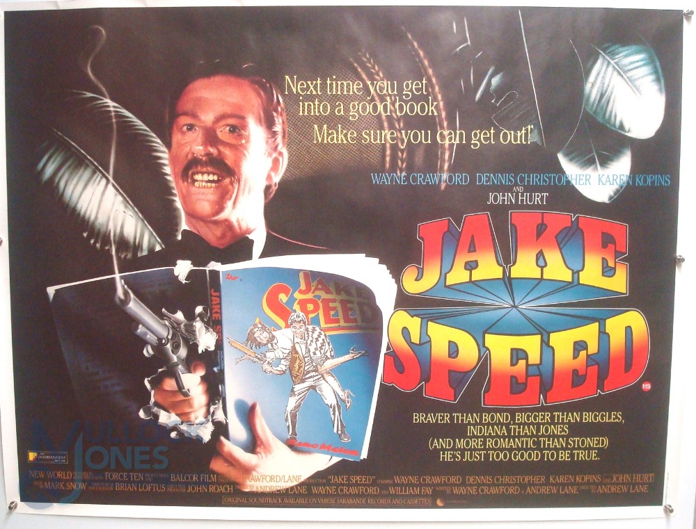 Original Movie/Film Poster - 1986 Jake Speed - 40x30" approx. kept rolled, creases apparent, Ex