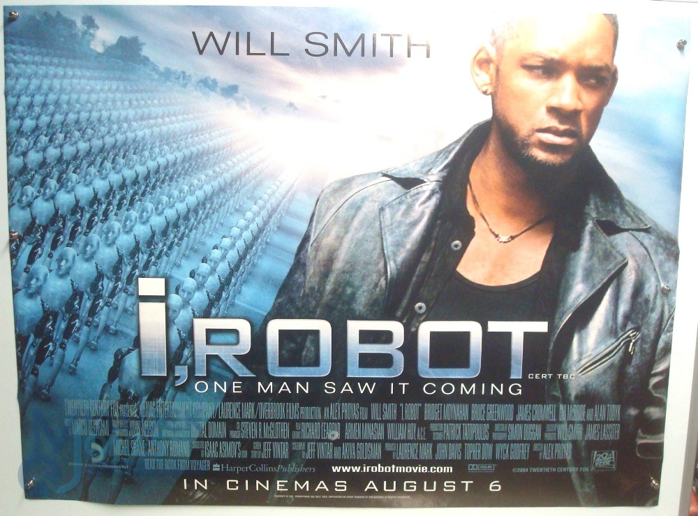 Original Movie/Film Poster - Will Smith 2004 I Robot and 1997 Men in Black - 40x30" approx. kept