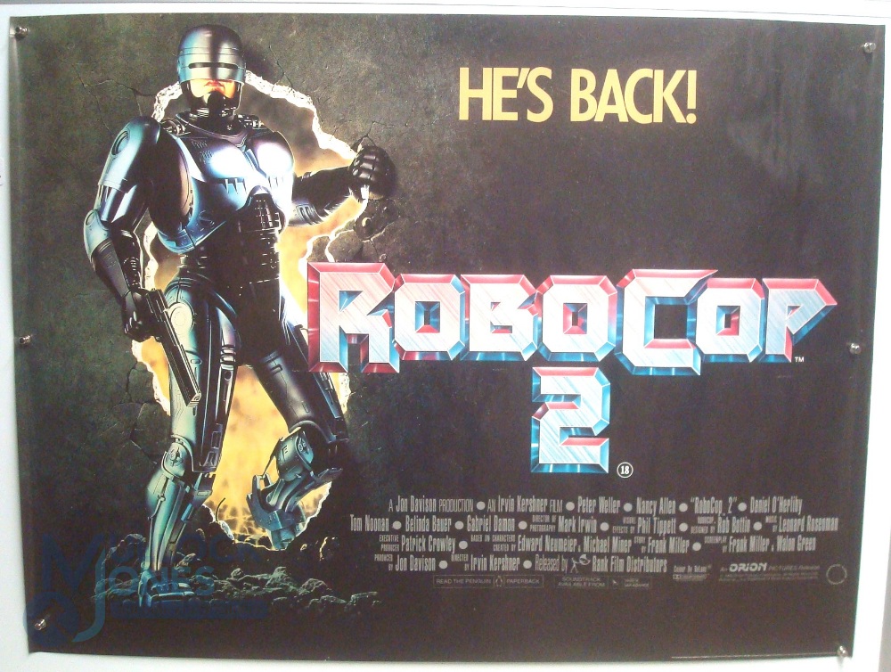 Original Movie/Film Poster - 1990 Robocop 2 - 40x30" approx. kept rolled, creases apparent, Ex