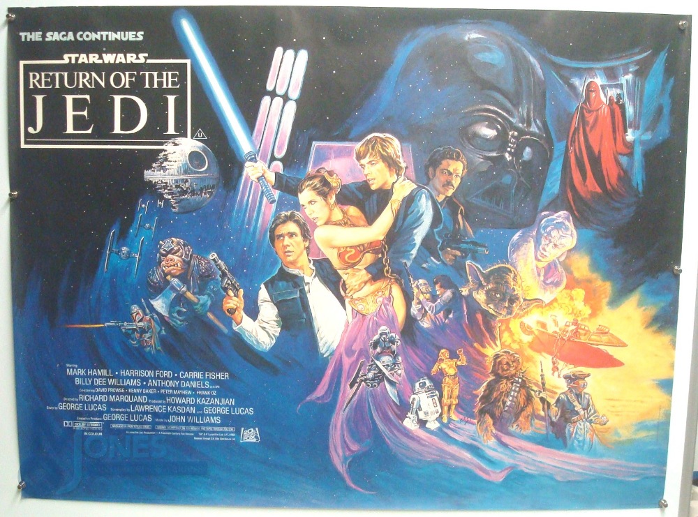 Original Movie/Film Poster - 1983 Star Wars Return of the Jedi - 40x30" approx. kept rolled, creases