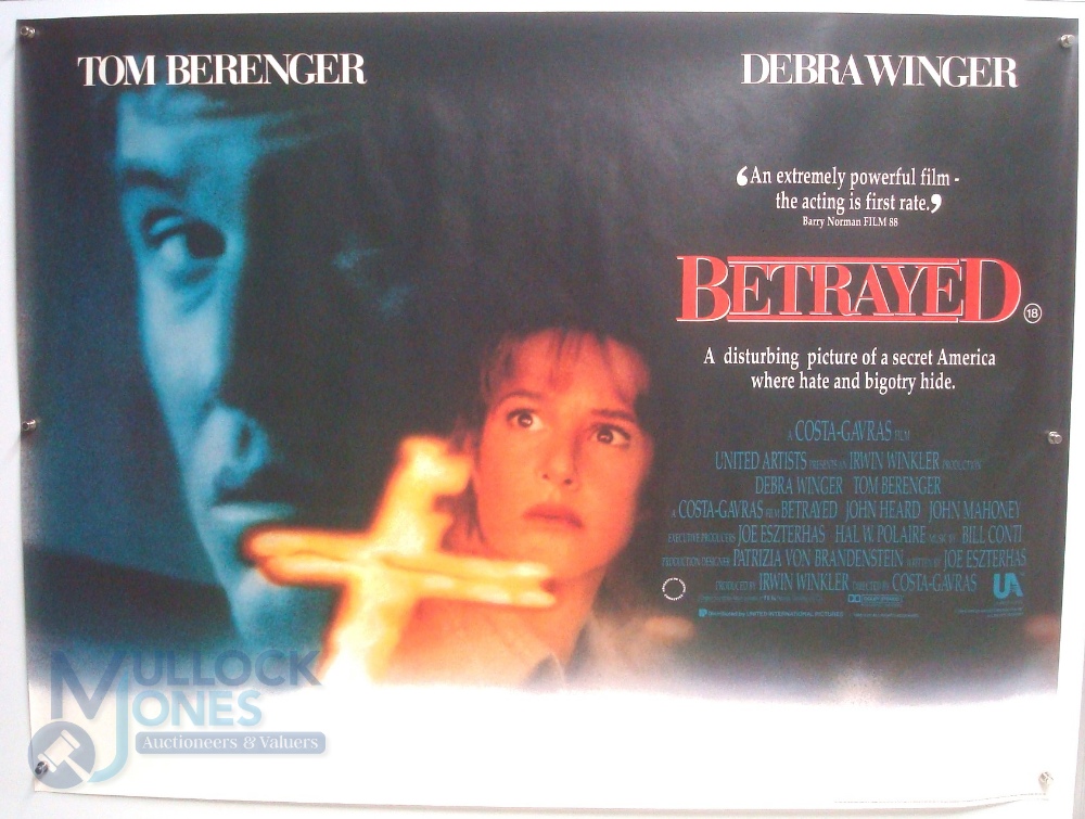 Original Movie/Film Poster - 1988 Betrayed - 40x30" approx. kept rolled, creases apparent, Ex Cinema