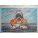 Original Movie/Film Poster - 1983 Jaws 3D - 40x30" approx. kept rolled, creases apparent, Ex