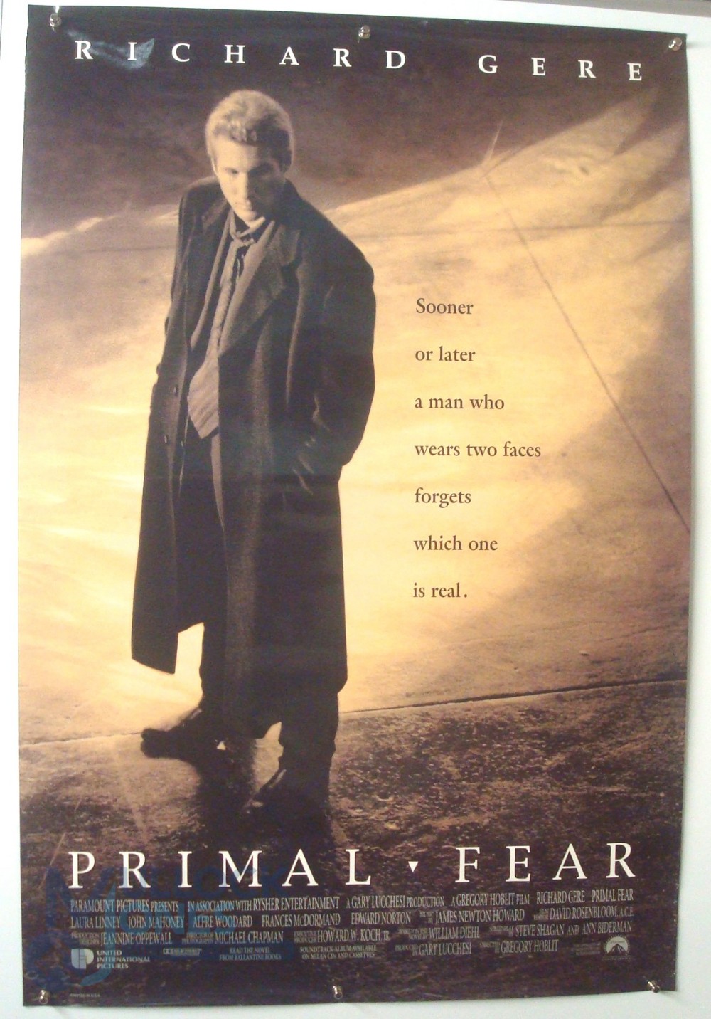 3 Original Movie/Film Posters - Primal Fear, Broken Arrow, Empire Records - 40x30" approx. kept