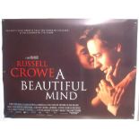 Original Movie/Film Poster - 2001 A Beautiful Mind - 40x30" approx. kept rolled, creases apparent,