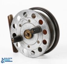 Marston Crossle Patent 3” combination ebonite and alloy reel with brass star back, on/off check,