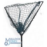 Scarce Hardy Richard Walker Fibalite landing net, 55” black hollow glass handle with Hardy logo,