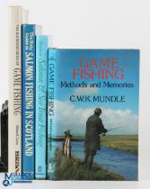 4x Salmon Game Fishing Books - game fishing methods and memories C W K Mundle 1978 - signed copy,