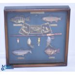 American Angling Fishing Diorama, a display case of Largemouth Bass, Rainbow Trout, Coho Salmon