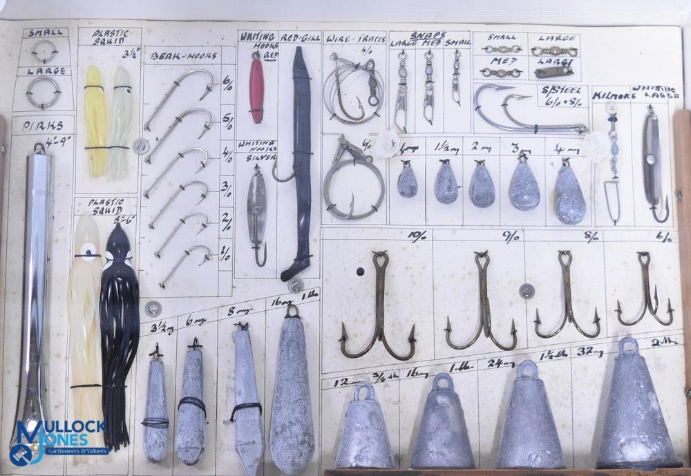 Display c20th century Sea Fishing Tackle - featuring a window into the variety of tackle such as