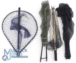 Hardy Richard Walker Fibalite landing net, arms and mesh only, complete with lifting strap, a