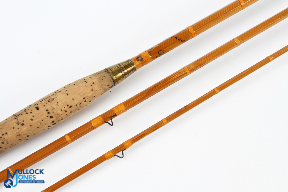 Allcocks Redditch “Golden Guinea” split cane trout fly rod 10’ 6” 3pc (tip 3” short), brass - Bild 2 aus 4