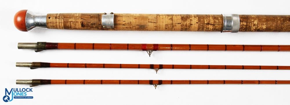 Hardy Alnwick “The No 3 AHE” wood steel centred palakona split cane salmon rod E71543 12’ 6” 3pc - Image 3 of 4