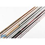 Various Fishing Rods - to incl’ Daiwa hollow glass match rod 13ft 6in 3 piece with 24” handle and