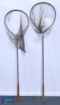 Landing Nets: an early Farlow wooden Gye trout net marked C Farlow & Co, London, plus a similar