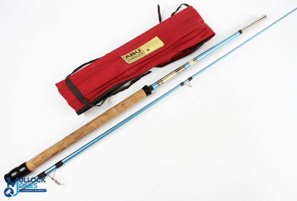 Abu Sweden 311 glass spinning rod No 146478 6ft 6” 2pc CW 2/18g, 15in handle with alloy sliding reel