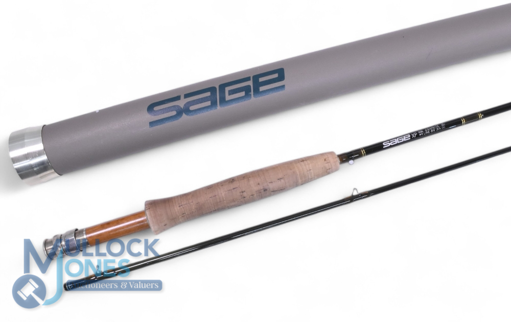 Sage XP 8’6”, Graphite 3E, 2 piece carbon trout fly rod, line rate #4, cork handle with wood