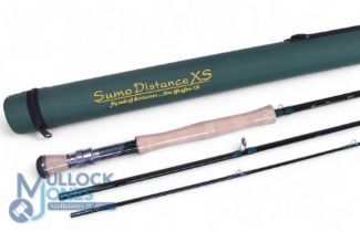 Sumo Distance XS 9’ 3 piece graphite trout fly rod, in as new condition, line rate #7/8, shrink