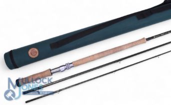 Hardy Demon 13’ 4 piece graphite salmon fly rod, line rate #8, 24 ½” cork handle, green anodized