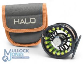 Guideline Halo 23, large arbor trout fly reel 3 3/8” diameter wide drum, dark blue anodized