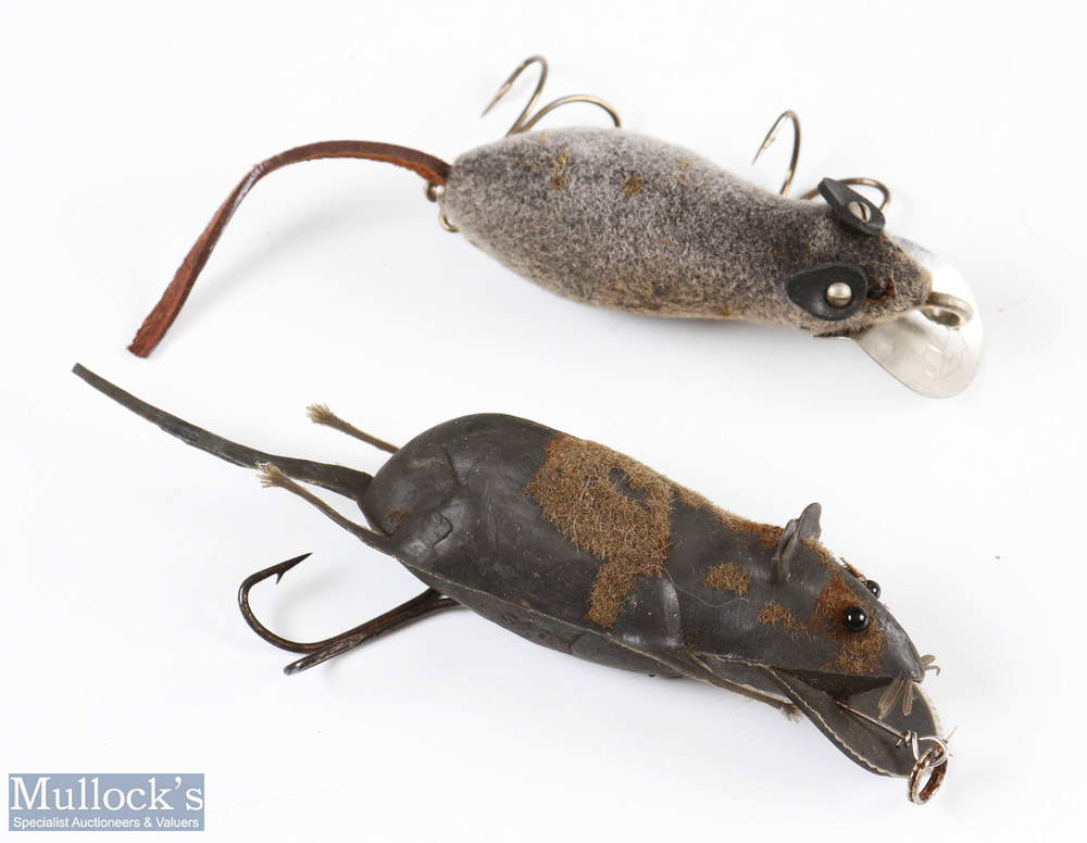 2x Vintage mouse artificial baits with a DAM baits box measures 2" approx. the other measures 2 ½" - Image 2 of 2