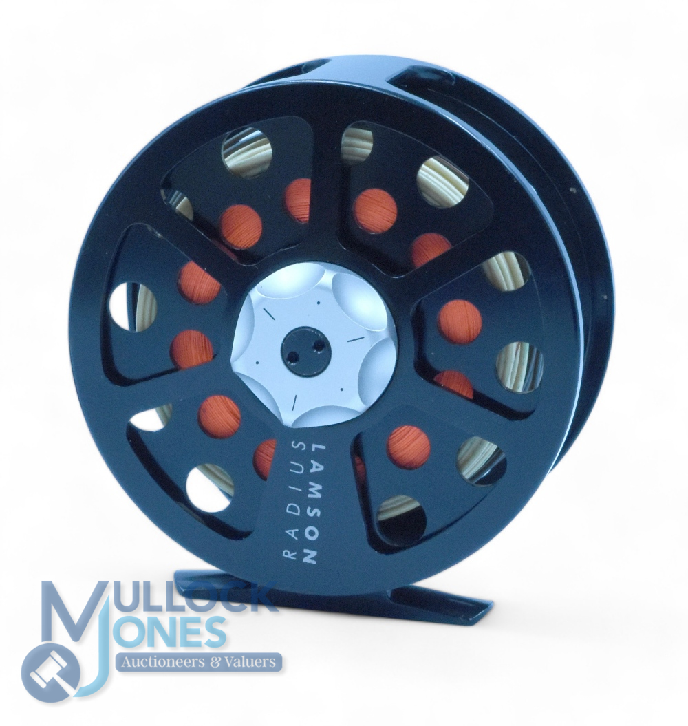 Lamson Radius R4J large arbor salmon fly reel, 3 ¾” diameter with low noise check, rear drag - Image 2 of 2