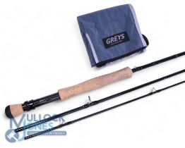 Greys GRX 9’, 3 piece trout fly rod, line rate #8/9, 7” cork handle with fighting butt, carbon