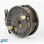 Wallace Watson unusual Walker Bampton 4” alloy drum casting reel with interesting pivoting foot