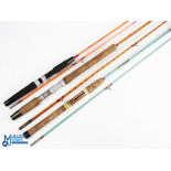 Unnamed split cane spinning rod - 8ft 2pc 2” handle, alloy uplocking reel seat, red agate butt/tip