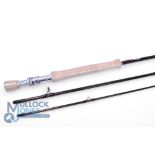 Maver Distinction Rod Co, Creative Fly 10’ 3 piece trout fly rod, line rate #7/8, burgundy spiral