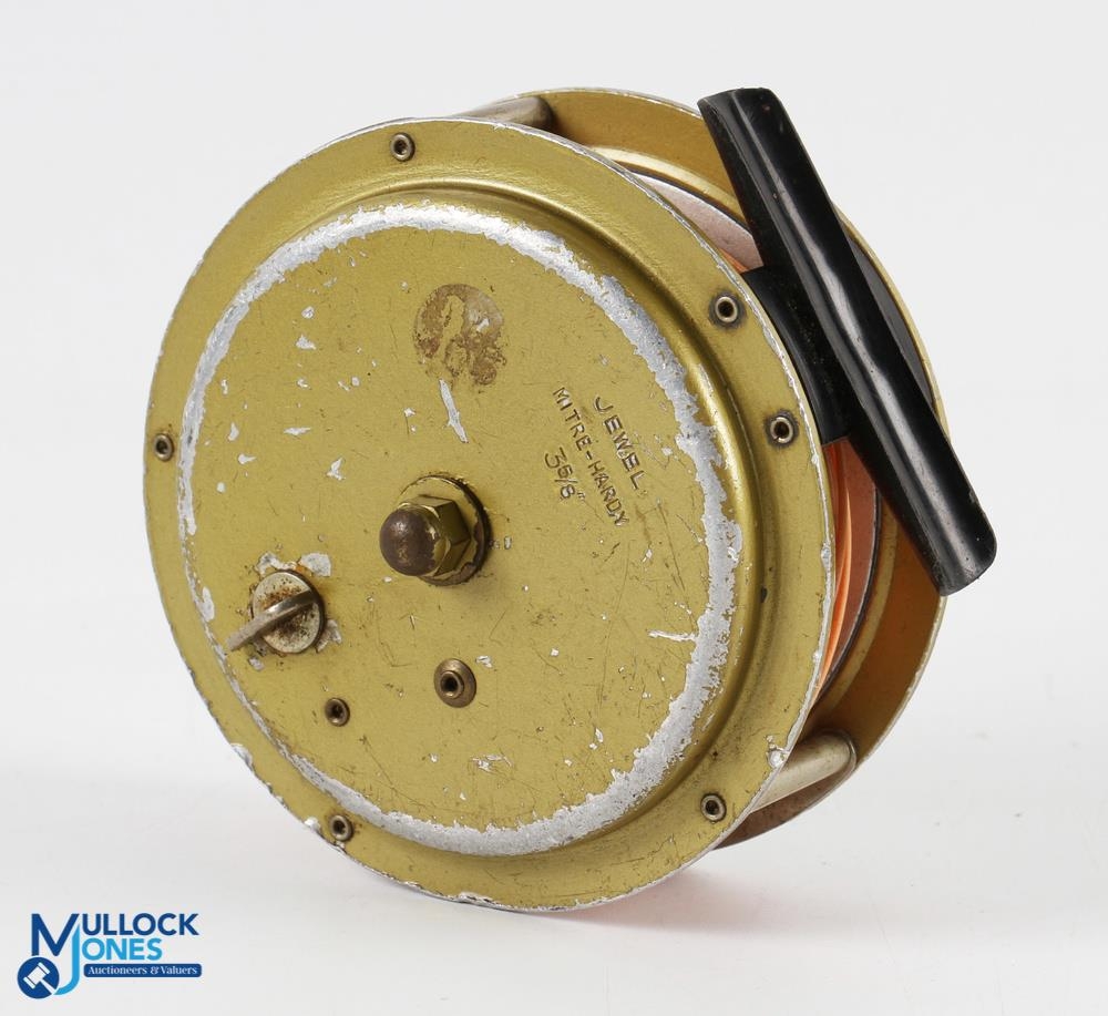 Hardy Bros, not so common, off yellow, “Jewel” alloy trout fly reel, 3 5/8” spool, 2 screw latch, - Bild 2 aus 2