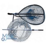 Two McLean of New Zealand bronze anodized lightweight salmon landing nets, one frame measures 22”