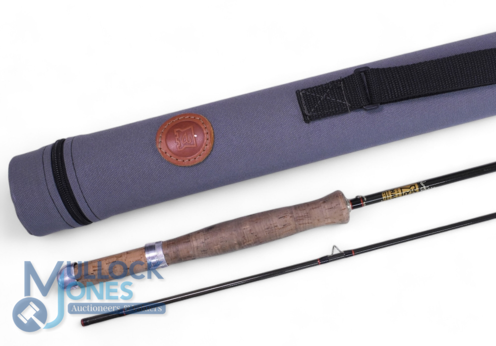 Scarce Hardy Graphite 7’6”, 2 piece trout fly rod, line rate #4/5, guides whipped black, tipped red,