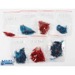 Red and Blue Fly-Fishing Lures, single and double hooks #17 doz