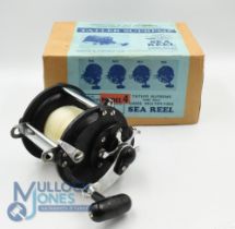 Grice and Young Tatler Supreme Model 4 Boxed Multiplier Reel in black with paperwork and tool, shows
