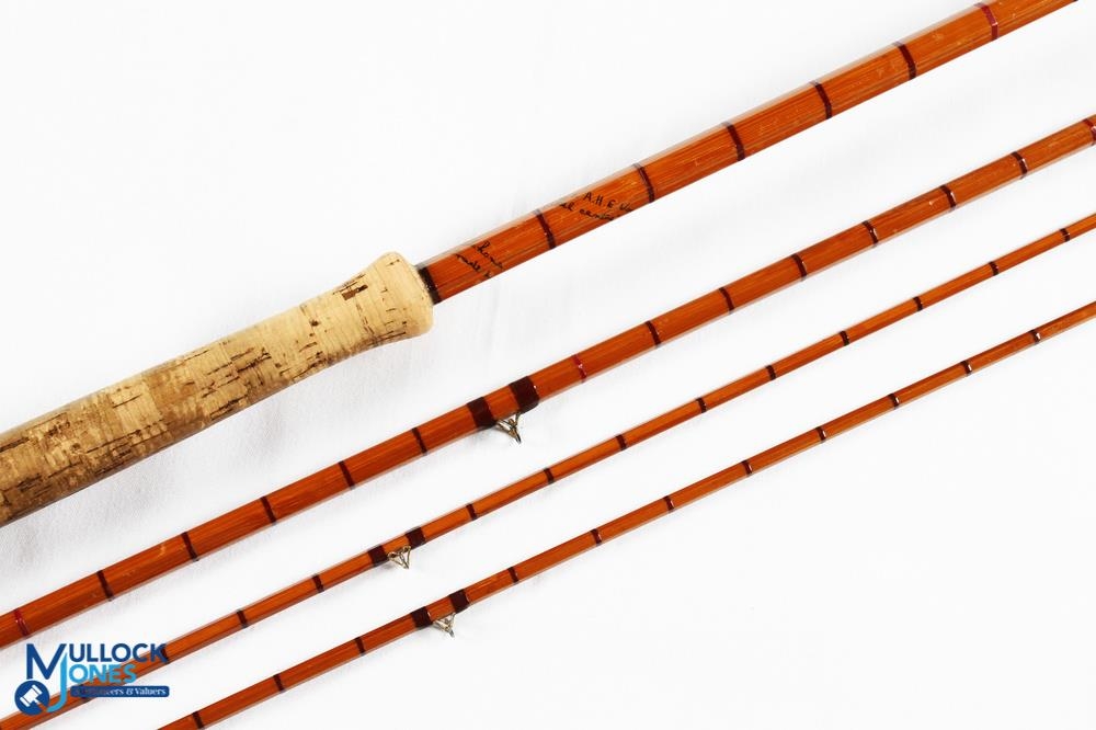 Hardy Alnwick “The No 3 AHE” wood steel centred palakona split cane salmon rod E71543 12’ 6” 3pc - Bild 2 aus 4