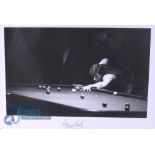 Snooker Autographed Print. Signed Photograph by Steve Davis in action against Alex Higgins in