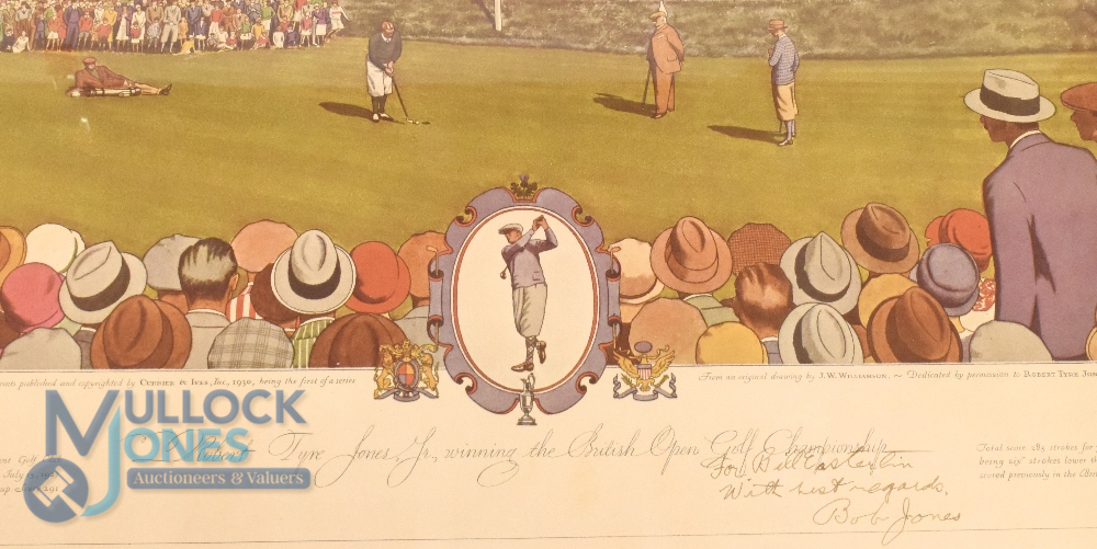Bobby Jones Signed 1930 Currier & Ives British Open at St Andrews limited edition Print - RARE! - Image 2 of 2