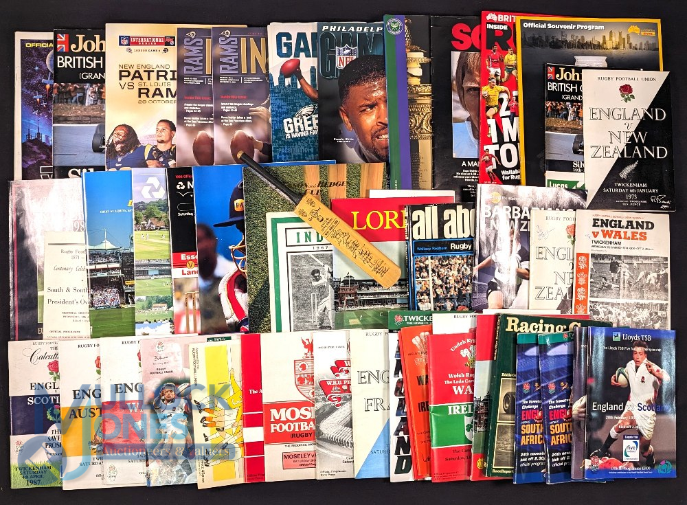 Mixed Sporting Programmes. Featuring Cricket, Rugby, American Football ...