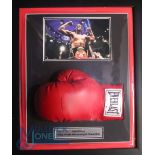 David Haye Autographed Boxing Glove. Right-handed Glove housed in a domed frame mounted with a
