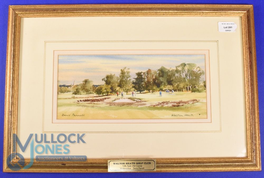 Original Golfing Watercolour Walton Heath Golf Club signed by the artist Denis Parrett - titled '