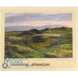 Linda Hartough signed colour Golf Print - titled 'The Postage Stamp Royal Troon Golf Club' venue for