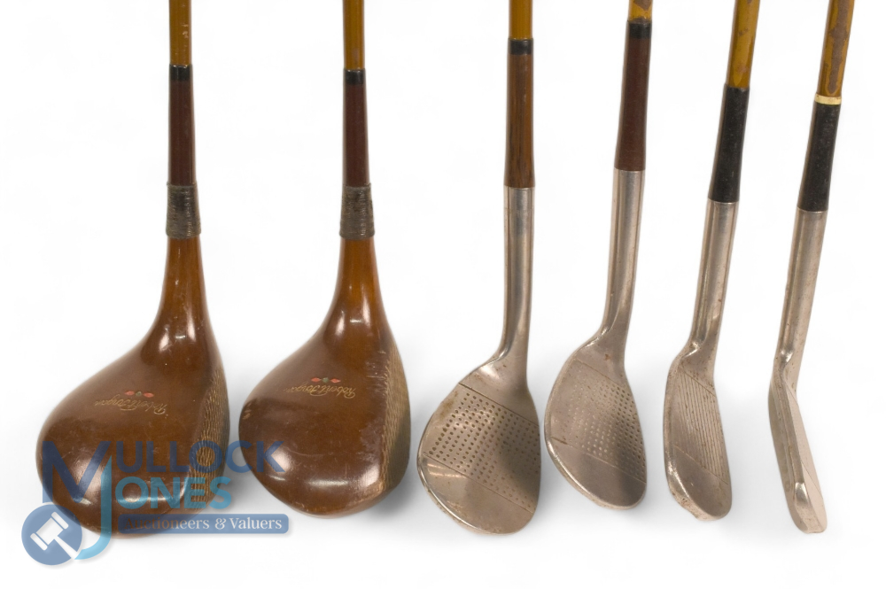 Full Set of Robert Forgan Gold Medal coated steel shaft golf clubs with flanged soled irons - Image 4 of 4