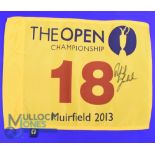 2013 Open Golf Championship No.18 hole pin flag signed by the winner Phil Mickelson - played at