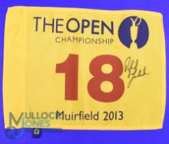 2013 Open Golf Championship No.18 hole pin flag signed by the winner Phil Mickelson - played at